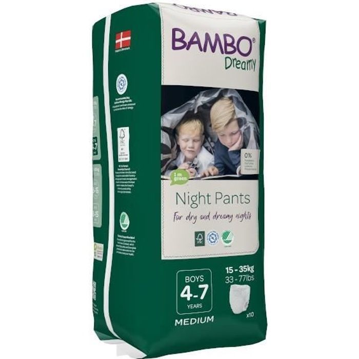 BAMBO DREAMY GARCON 4-7 ANS 15-35 KG 10 UNITEES