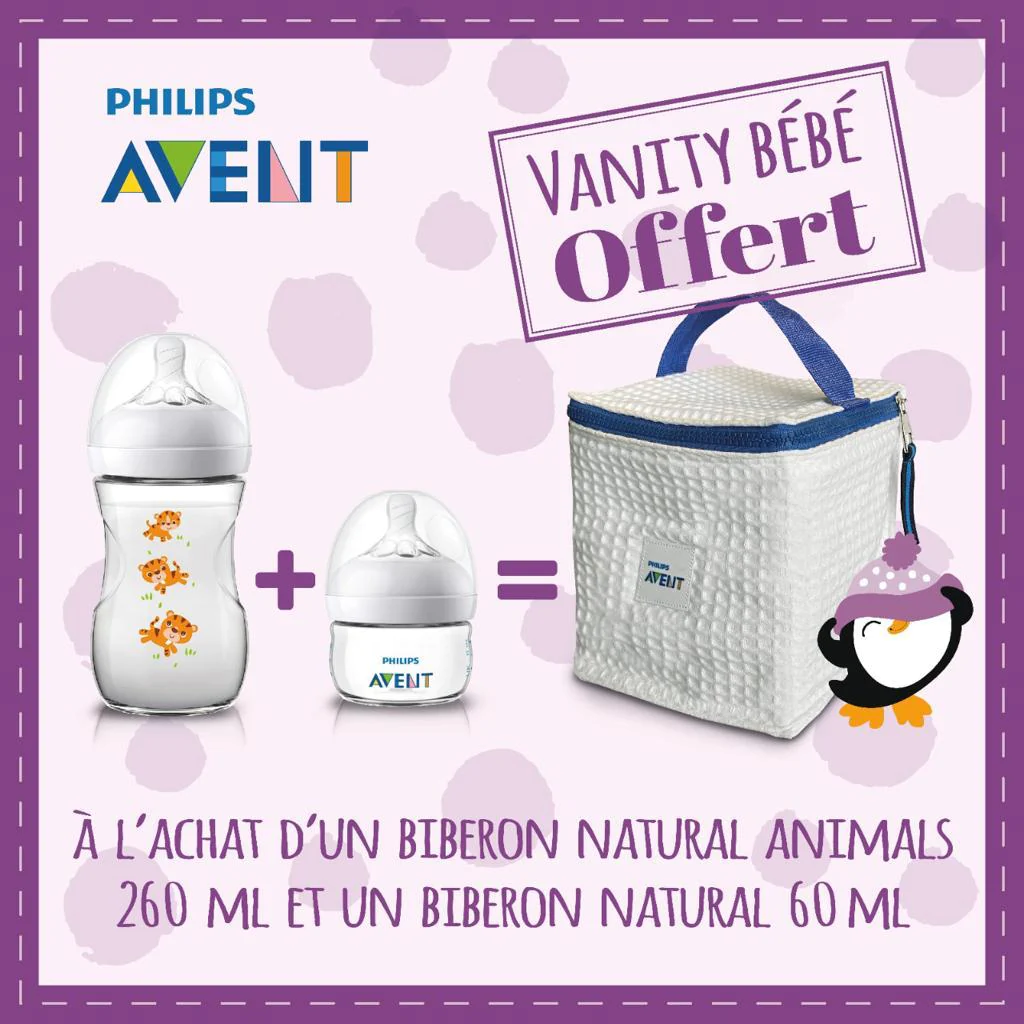 AVENT BIBERON NATURAL 260ML+BIBERON NAT 60ML+VANITY OFF