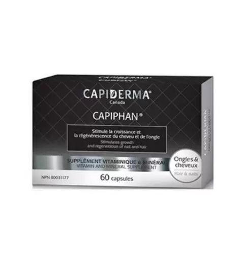 CAPIDERMA CAPIPHAN 60 CAPSULES VITAMINES ONGLES ET CHEVEUX
