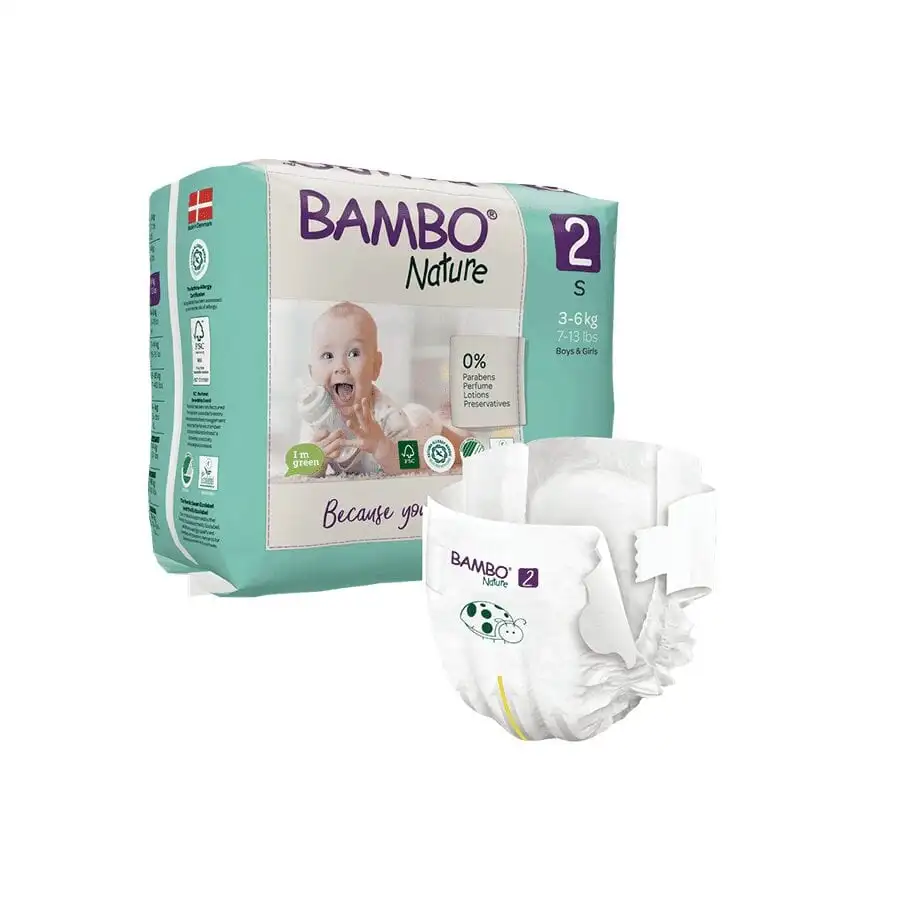 BAMBO NATURE COUCHE BEBE TAILLE 2  3-6 KG 30 u