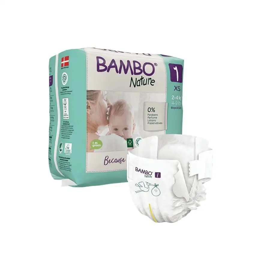BAMBO NATURE COUCHE BEBE TAILLE  1  2-4KG 22 u