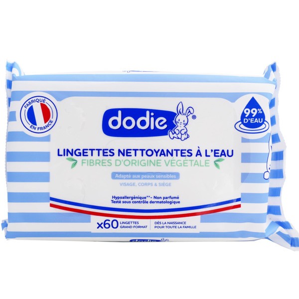 DODIE LINGETTES NETOYANTES A L’EAU FIBRES VEGETALES X60