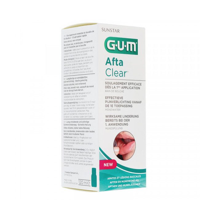 GUM AFTACLEAR BAIN DE BOUCHE APHTES ET LESIONS BUCCALES 120ML