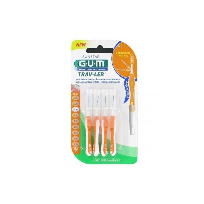 GUM MANCHE PAR 4 UNITES AVEC BROSSETTE ULTRA FINE 0.9MM