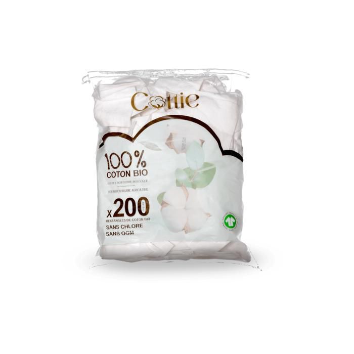 COTTIE COTON 100% BIO 200 RECTANGLES 8X10cm