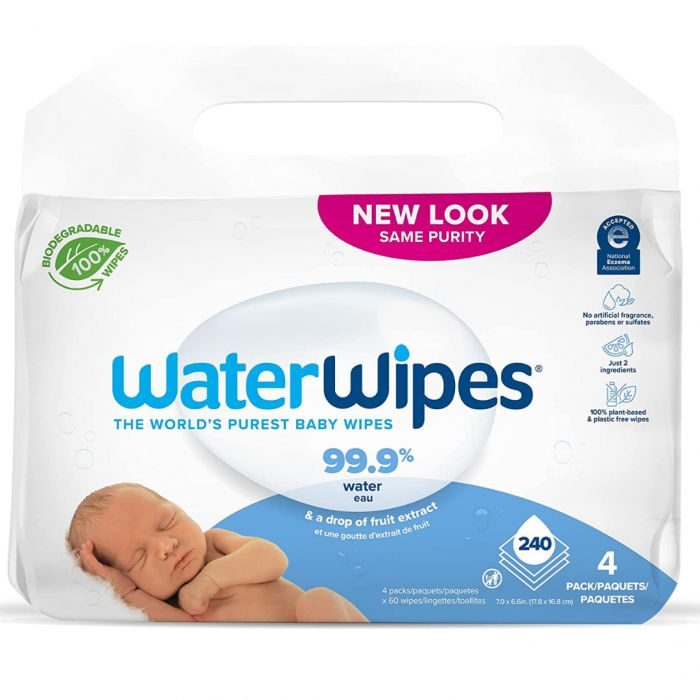 WATERWIPES PACK LINGETTE BEBE 4×60 unites