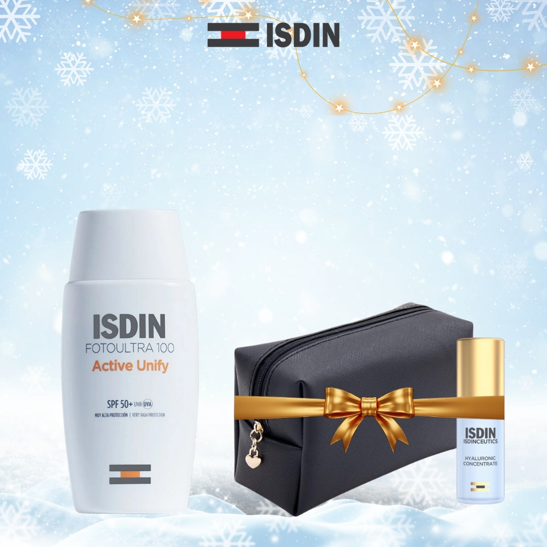 ISDIN FOTO ULTRA 100 ACTIVE UNIFY 50ML= Trousse+hyaluronic 5 ml offerts