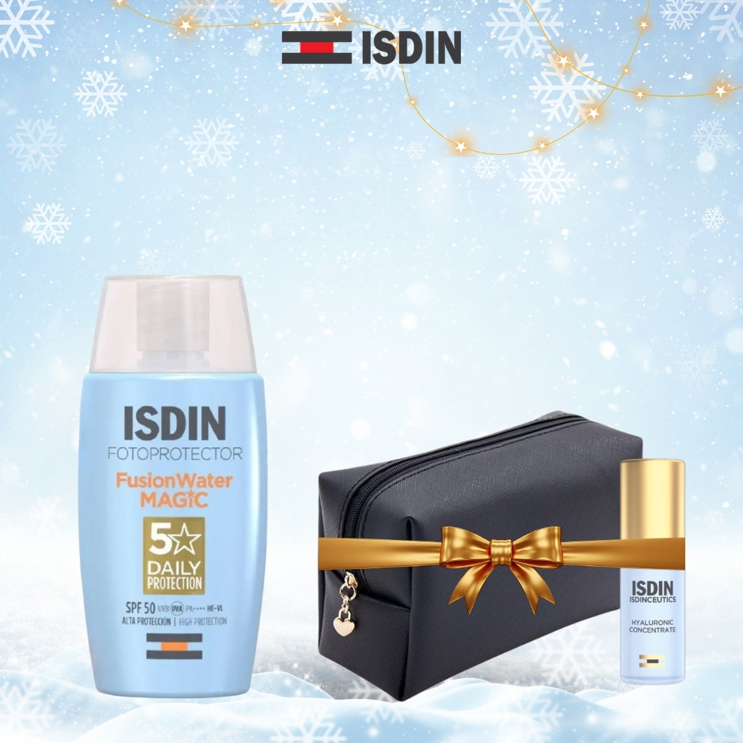 ISDIN Fotoprotector Fusion water Magic 50ml= Trousse+hyaluronic 5 ml offerts
