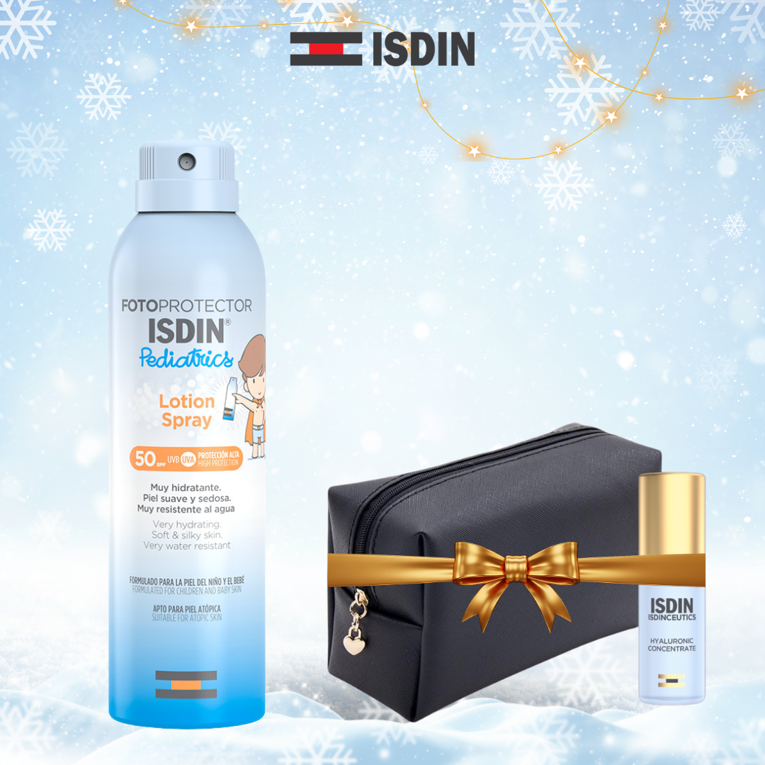 Fotoprotector ISDIN Lotion Spray Pediatrics SPF 50 = Trousse+hyaluronic 5 ml offerts