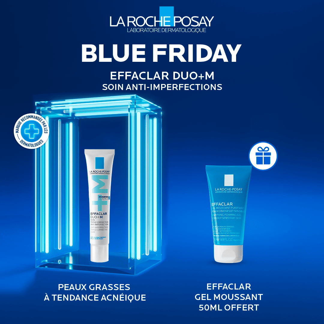 La Roche-Posay Effaclar Duo+M 40ml – Anti-Imperfections Peaux Grasses = Gel Moussant 50ml OFFERT