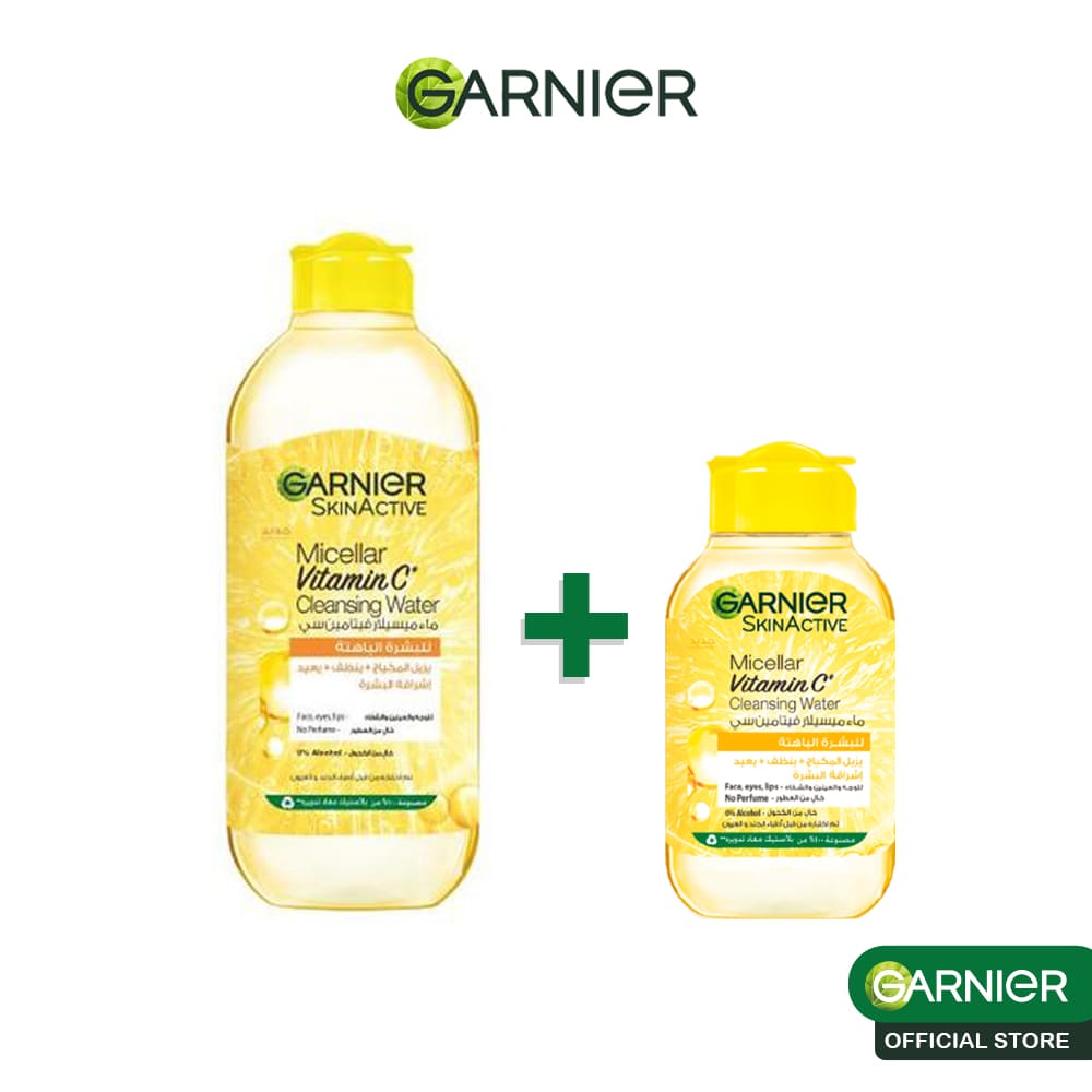 Garnier eau micellaire nettoyante démaquillante vitamine c 400ml = MINI Eau micellaire 100ML OFFERTE