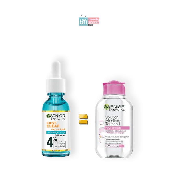 Garnier pack fast clear serum 30ml = solution micellaire 100ml offerte