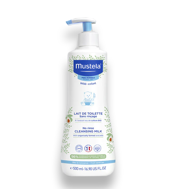 Mustela bébé lait de toilette sans rinçage – 500 ml