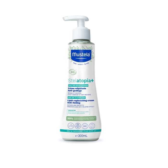 Mustela crème relipidante, anti-grattage, certifiée bio 300ml