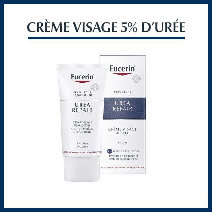 EUCERIN UREA REPAIR CREME VISAGE PEAU SECHE 5 % D'UREE 50 ML
