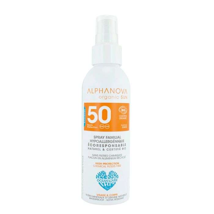 ALPHANOVA SPRAY SOLAIRE FAMILIAL SPF 50 BIO 150 G