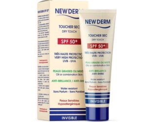 NEW DERM CREME SOLAIRE INVISIBLE SPF 50+ TOUCHER SEC 50 ML
