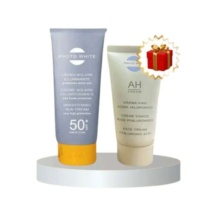 PHOTO WHITE CREME SOLAIRE ILLUMINATRICE INVISIBLE 50 ML+ CREME VISAGE ACIDE HYALURONIQUE 50ML OFFERT